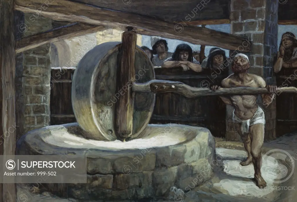 Samson Turns the Mill in Prison James J. Tissot (1836-1902/French) Jewish Museum, New York, USA