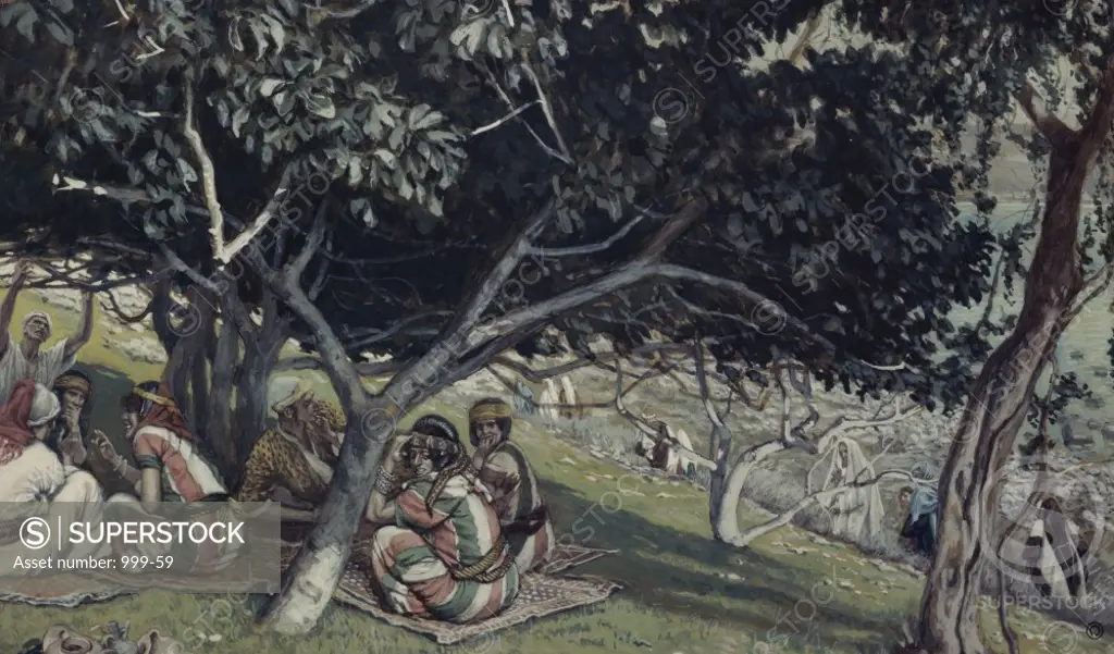 Nathaniel under the Fig Tree  (Bartholomew)  James Tissot (1836-1902 French)