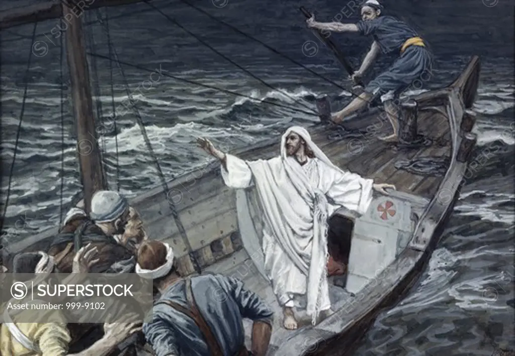 Jesus Stilling the Tempest James Tissot (1836-1902 French)