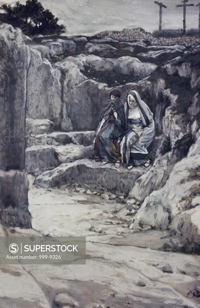 Two Marys' Watch the Tomb of Jesus James Tissot (1836-1902/French) Oil on Canvas