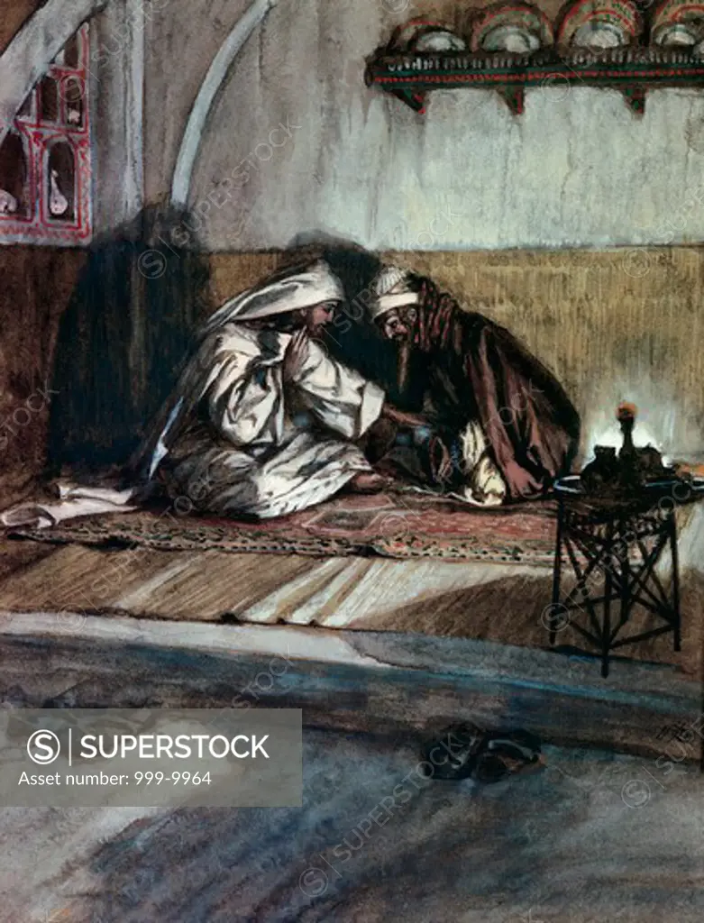 Interview Between Jesus & Nicodemus James Tissot  (1836-1902 French) 